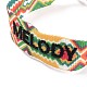 Word Melody Polycotton(Polyester Cotton) Braided Bracelet with Tassel Charm(BJEW-F429-04)-2
