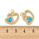Valentine's Day Brass Micro Pave Cubic Zirconia with Synthetic Opal Pendants(KK-D096-02B-G)-3