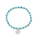 Natural Howlite Beaded Stretch Bracelet with 201 Stainless Steel Conch Charms(BJEW-JB08297-01)-1
