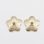 201 Stainless Steel Bead Caps, Star, Five-Petal, Golden, 10x10.5x2.5mm, Hole: 1.2mm(STAS-H436-36)