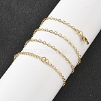 Brass Cable Chain Necklaces for Women, with 304 Stainless Steel Lobster Clasp, Rack Plating, Lead Free & Cadmium Free, Long-Lasting Plated, Real 18K Gold Plated, 17.72 inch(45cm)(NJEW-D302-20G)