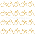 20 Sets Eco-friendly Brass Toggle Clasps, Cadmium Free & Lead Free, Long-Lasting Plated, Ring, Real 24K Gold Plated, Ring: 15x11.5x1mm, Bar: 5x20x2mm, Hole: 2mm(KK-DC0002-29)
