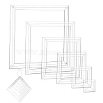 6Pcs 6 Styles Transparent Acrylic Sewing Template, for Free-Motion Quilting on Domestic Machine, Square, 38~165x38~165x3mm(AJEW-NB0007-76C)