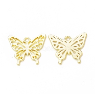 Rack Plating Alloy Butterfly Open Back Bezel Pendants, For DIY UV Resin, Epoxy Resin, Pressed Flower Jewelry,  Cadmium Free & Nickel Free & Lead Free, Light Gold, 18.5x22x1.5mm, Hole: 1.8mm(FIND-G052-42LG)