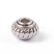 Tibetan Style Alloy Beads, Rondelle, Cadmium Free & Nickel Free & Lead Free, Antique Silver, 5x3mm, Hole: 1.2mm(X-TIBEB-ZN664-AS-NR)