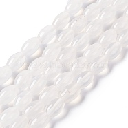 Natural White Agate Beads Strands, Grade A, Oval, 9x6mm, Hole: 1.2mm, about 43pcs/strand, 15.16 inch(38.5cm)(G-C247-01A)