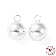925 Sterling Silver Pendants, Bell Charm, Silver, 14x10mm, Hole: 2.5mm(STER-K174-03G-S)