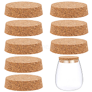 Cork Bottle Stoppers, Wine Accessories, Flat Round, Sandy Brown, 61x13mm(WOOD-WH0124-27B)
