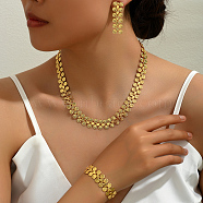 Elegant French Style Brass Jewelry Sets, include Earrings & Necklaces & Bracelets, Real 18K Gold Plated, (LS8841)