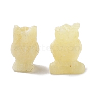 Natural Yellow Jade Carved Figurines, for Home Office Desktop Decoration, Owl, 15.5~18.5x13~15x22~24mm(DJEW-L023-G03)