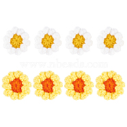 8Pcs 2 Colors Daisy Flower Shape Polyester Knitted Costume Ornament Accessories, Mixed Color, 35~40x8mm, 4pcs/color(PATC-FG0001-37)