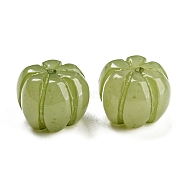 Autumn Resin Vegetable Beads, Pumpkin, Olive, 12.5~13x10mm, Hole: 1.5mm(RESI-H153-02D)