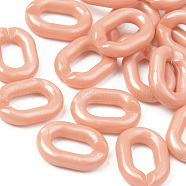 Opaque Acrylic Linking Rings, Quick Link Connectors, For Jewelry Cable Chains Making, Oval, Dark Salmon, 19x14x4mm, Inner Diameter: 10.5x5.5mm, about 746pcs/500g(OACR-S038-004A-A06)