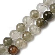 Natural Green Lodolite Quartz/Garden Quartz Beads Strands, Round, 8mm, Hole: 0.7mm, about 48pcs/strand, 15.67''(39.8cm)(G-R494-A07-03)