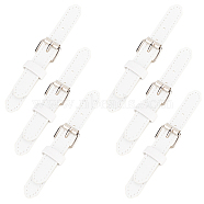 Leather Sew on Toggle Buckles, Tab Closures, Cloak Clasp Fasteners, with Alloy Roller Buckles, White, 113x15x2mm, Hole: 2.5mm & 78x22x7mm, 8 pairs/box(FIND-FG0002-28B)