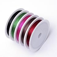 Tiger Tail Wire, Nylon-coated Stainless Steel, Mixed Color, 0.45mm, about 229.65 Feet(70m)/roll, 10 rolls/group(TWIR-R005-0.45mm-M)