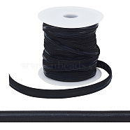 20 Yards Flat Polyester Non-Slip Elastic Band, Silicone Gripper Cord, Garment Accessories, Black, 12mm(OCOR-WH0082-72A)