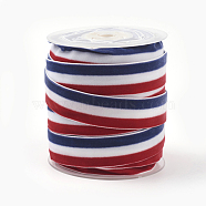 3 Colors Single Face Velvet Ribbon, Colorful, 3/8 inch(9mm), about 50yards/roll(45.72m/roll)(OCOR-F009-R002-16mm)