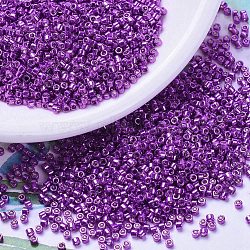 MIYUKI Delica Beads, Cylinder, Japanese Seed Beads, 11/0, (DB0431) Galvanized Magenta, 1.3x1.6mm, Hole: 0.8mm, about 10000pcs/bag, 50g/bag(SEED-X0054-DB0431)