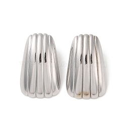 304 Stainless Steel Stud Earrings for Women, 32x20mm(EJEW-L272-032P-02)