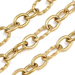 304 Stainless Steel Figaro Chains, Unwelded, with Spool, Golden, 8.5x6.5x1.5mm(SA-CBA6E2D-01G)
