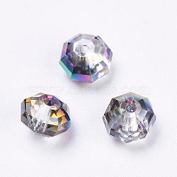 Imitation Austrian Crystal Beads, Grade AAA, Faceted, Octagon, Colorful, 6x4mm, Hole: 0.7~0.9mm(SWAR-F083-4x6mm-31)
