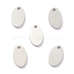 304 Stainless Steel Pendants, Stamping Blank Tag, Laser Cut, Double Side Drawbench Effect, Oval, Stainless Steel Color, 7x4.5x1mm, Hole: 0.9mm(STAS-K216-44P)