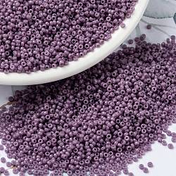 MIYUKI Round Rocailles Beads, Japanese Seed Beads, (RR4489) Duracoat Dyed Opaque Dark Orchid, 15/0, 1.5mm, Hole: 0.7mm, about 5555pcs/bottle, 10g/bottle(SEED-JP0010-RR4489)