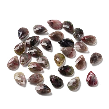 Opaque Acrylic Charms, Faceted, Teardrop Charms, Sienna, 13x8x3mm, Hole: 1.4mm