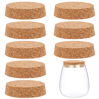 Cork Bottle Stoppers, Wine Accessories, Flat Round, Sandy Brown, 61x13mm