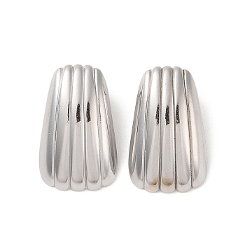 304 Stainless Steel Stud Earrings for Women, 32x20mm