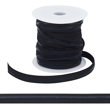 20 Yards Flat Polyester Non-Slip Elastic Band, Silicone Gripper Cord, Garment Accessories, Black, 12mm