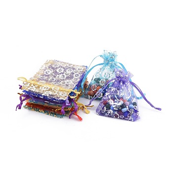 Organza Bags, Mixed Color, about 7x9cm