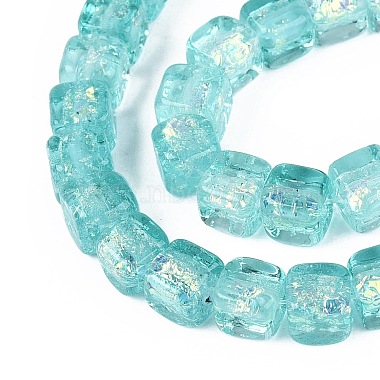 perles &agrave; la main en verre de feuille brins(FOIL-Q002-04E)-3