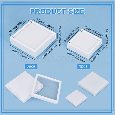 6Pcs 2 Styles Square Plastic Loose Diamond Storage Boxes(CON-BC0007-16)-2