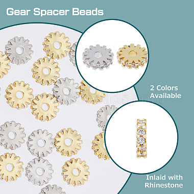 dicosmetic 20個 2 カラー真鍮マイクロパヴェキュービックジルコニアビーズスペーサー(ZIRC-DC0001-17)-4