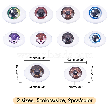 chgcraft 20шт 10 стили пластиковые кукольные глазки(DIY-CA0002-30)-2