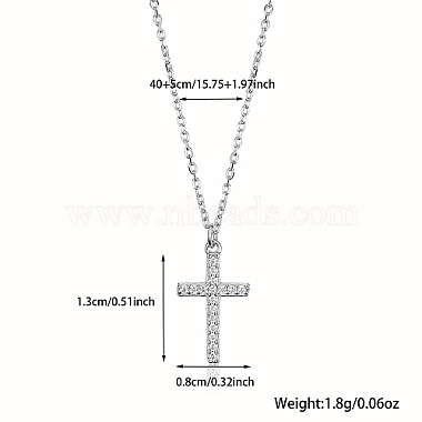Clear Cross Sterling Silver Necklaces