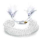 Faceted Glass Braided Bead Bracelets, Adjustable Tassel Woven Multi-strand Bracelets for Women, Clear(PS4906-11)