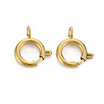 304 Stainless Steel Spring Ring Clasps, Ring, Golden, 14x12x4mm, Hole: 2mm(X-STAS-N095-049G)