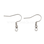 Tarnish Resistant 304 Stainless Steel Earring Hooks, with Horizontal Loop, 21x22mm, Hole: 2mm(X-STAS-R044)