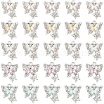 10Pcs 5 Colors Alloy Resin Pendants, Lead Free & Cadmium Free, Butterfly Charms with Crystal Rhinestone, Mixed Color, 20~21x16.5~17x4.5~5.5mm, Hole: 1.6~2mm, 2pcs/color (FIND-YW0009-78)