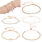 5Pcs Jewelry Sets, including Alloy Bracelet & Anklets, Golden, 172~300mm(SJEW-GA0001-06)