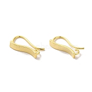 Brass Stud Earring Findings, Real 24K Gold Plated, 17x3mm, Hole: 1.5mm, Pin: 0.8mm(FIND-Z039-28G)