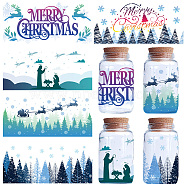 5 Sheets PVC Rub on Transfer Stickers, Waterproof Cup Wrap Transfer Decals, Christmas Tree, 240x110mm(DIY-WH20021-007)