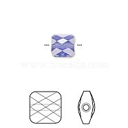 Austrian Crystal Beads, 5053, Crystal Passions, Faceted Mini Square, 539_Tanzanite, 8x8mm, Hole: 1mm(X-5053-8mm-539(U))