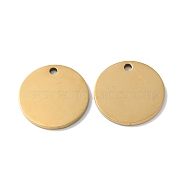304 Stainless Steel Pendants, Stamping Blank Tag, Flat Round Charm, Real 18K Gold Plated, 16x1.3mm, Hole: 1.6mm(STAS-Q308-09K-G)