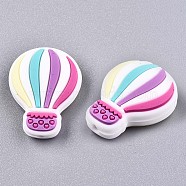 Food Grade Eco-Friendly Silicone Beads, Chewing Beads For Teethers, DIY Nursing Necklaces Making, Hot Air Balloon, Medium Orchid, 28x22x9~10mm, Hole: 2mm(X-SIL-N002-08C)