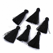 Polyester Tassel Pendant Decorations, Black, 30~35mm(FIND-S260-D22)