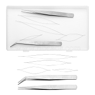 6Pcs Jewelry Making Tools, Including Stainless Steel Collapsible Big Eye Beading Needles and Iron Beading Tweezers, Stainless Steel Color, 6pcs/box(TOOL-FS0001-01)